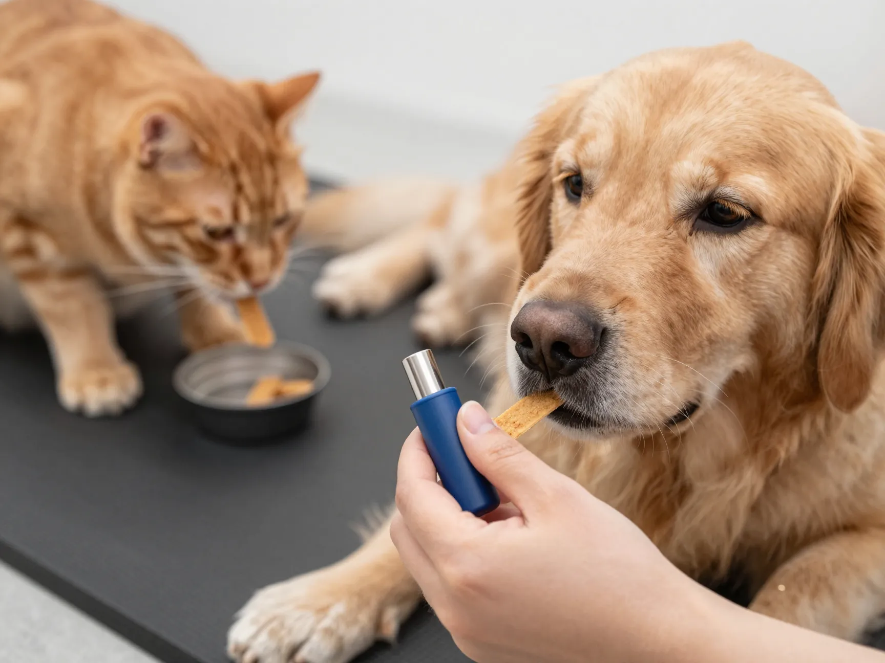 Reinforce calm behavior with positive reinforcement