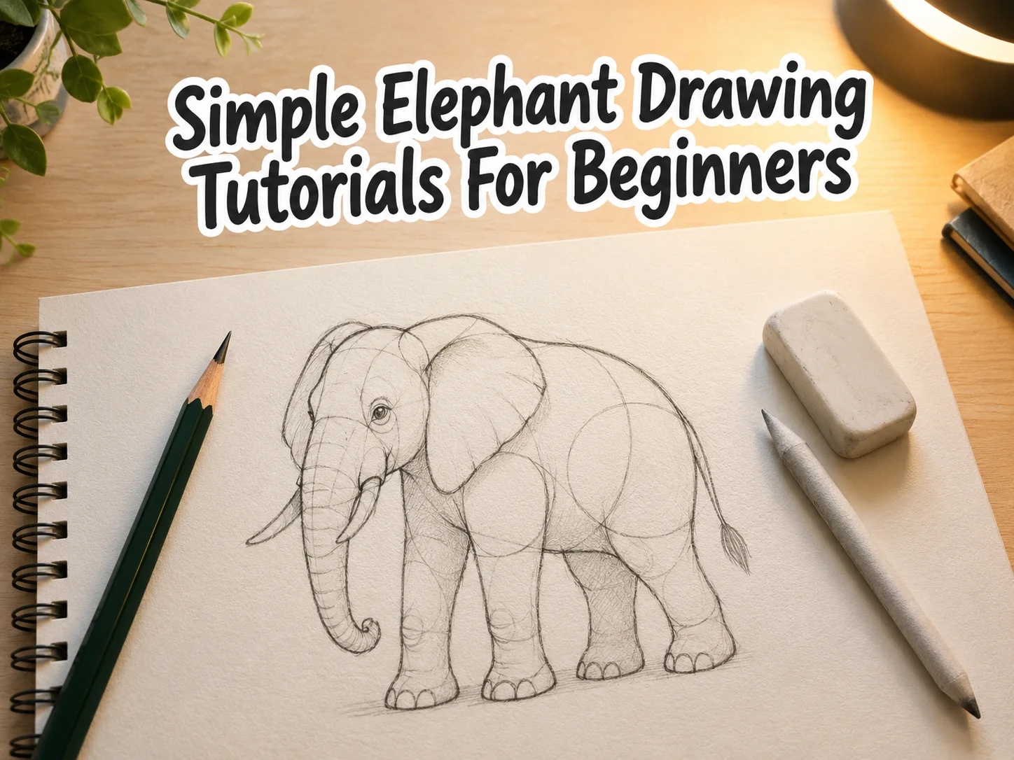 Simple elephant drawing tutorials for beginners