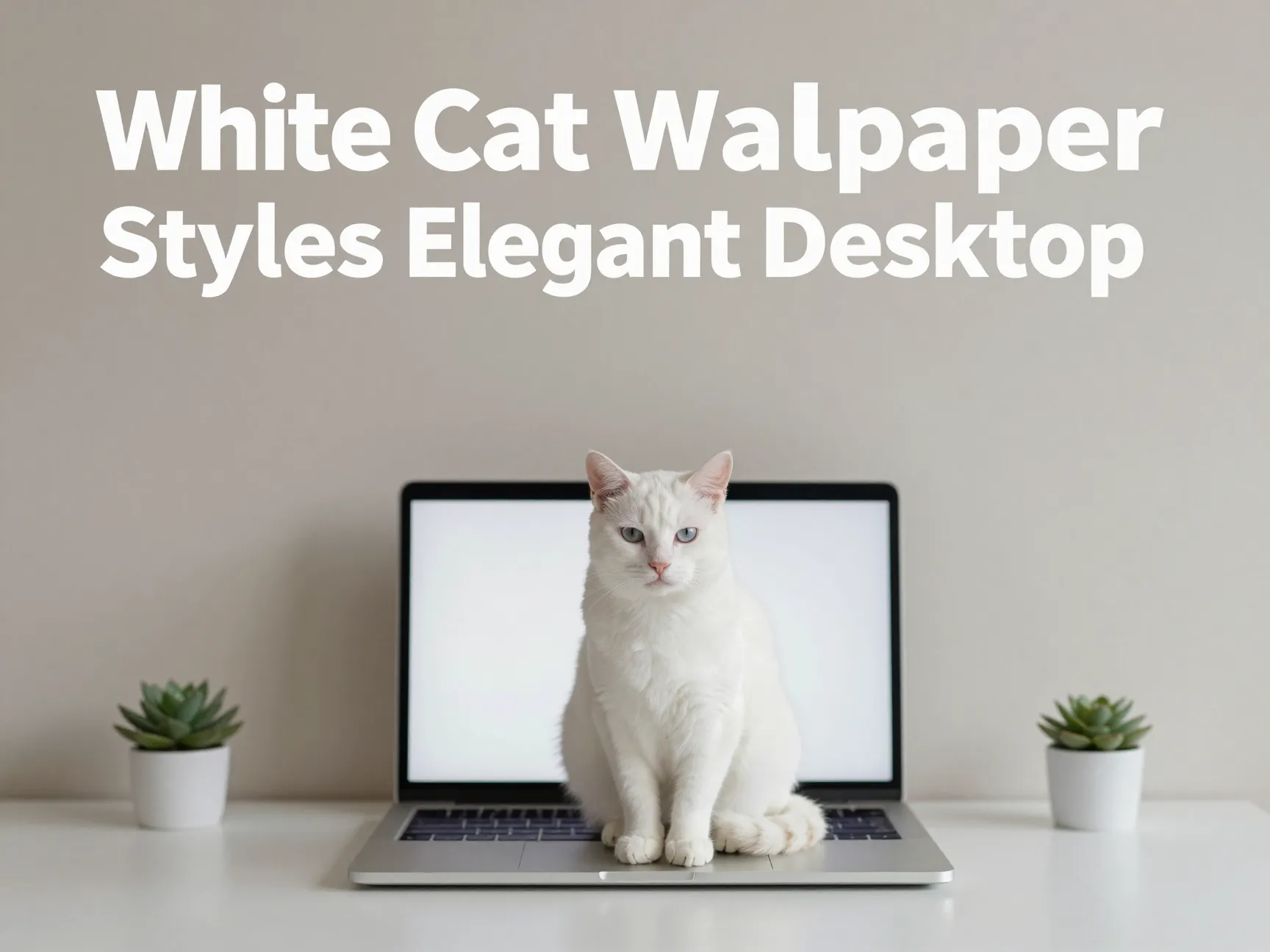 White cat wallpaper styles elegant desktop