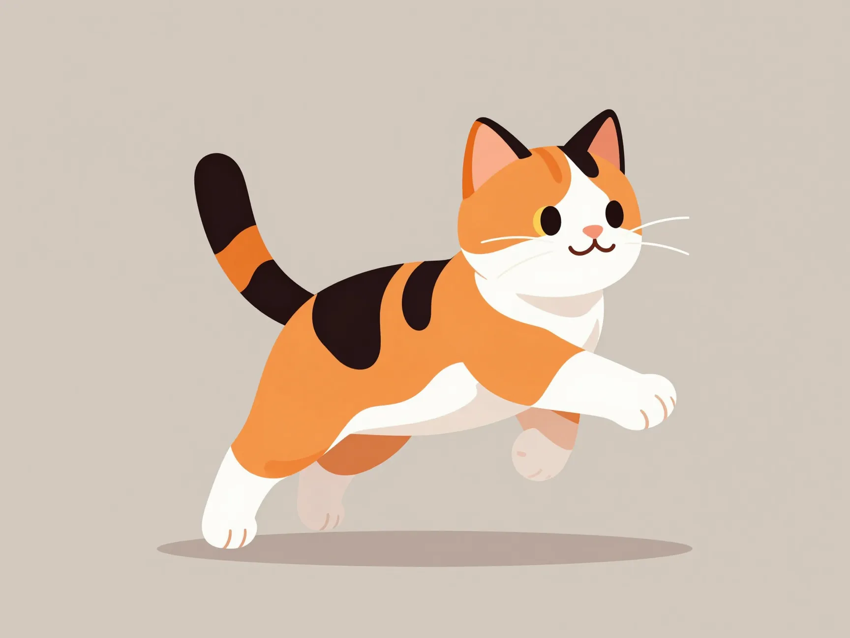 Playful vector calico cat character poses