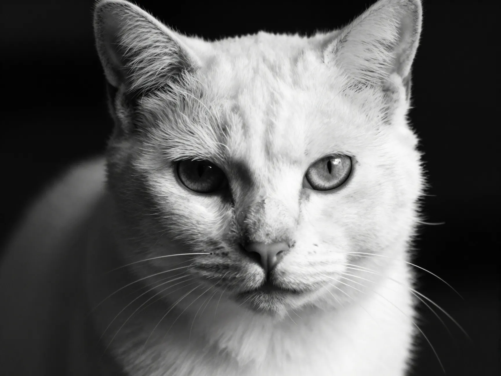 High contrast black and white portrait style