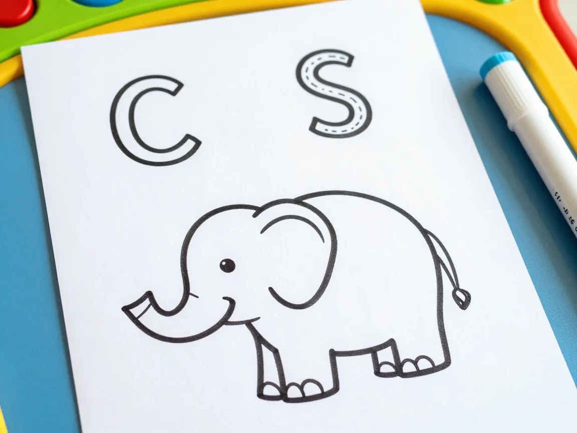 Crafty mornings printable symbol based elephant