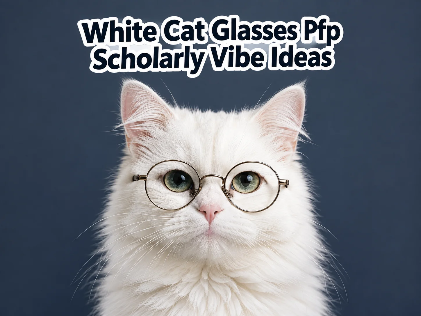 White cat glasses pfp scholarly vibe ideas