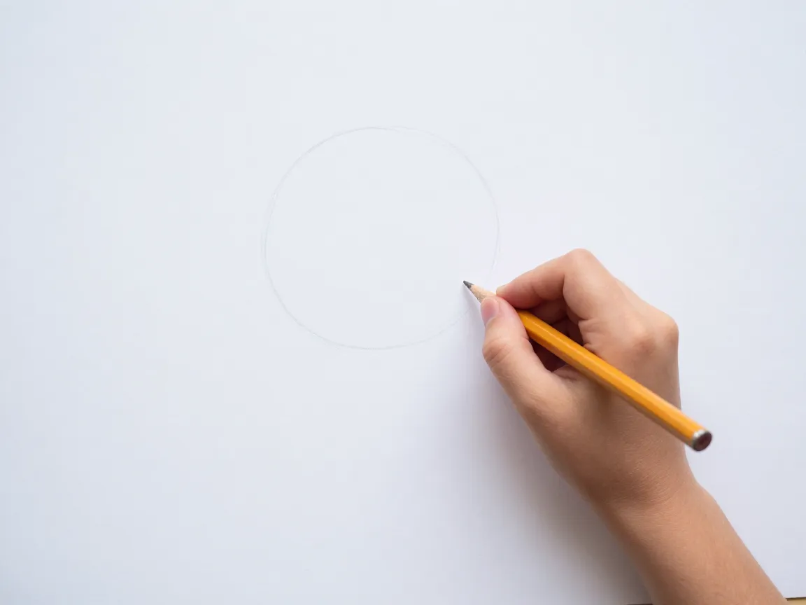 1 draw a circle for the head
