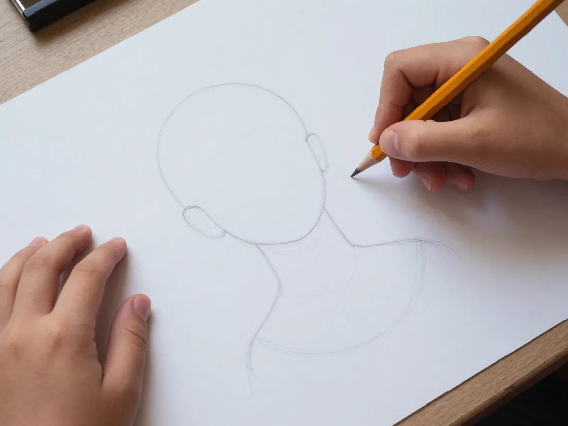 2 add an overlapping oval for the body