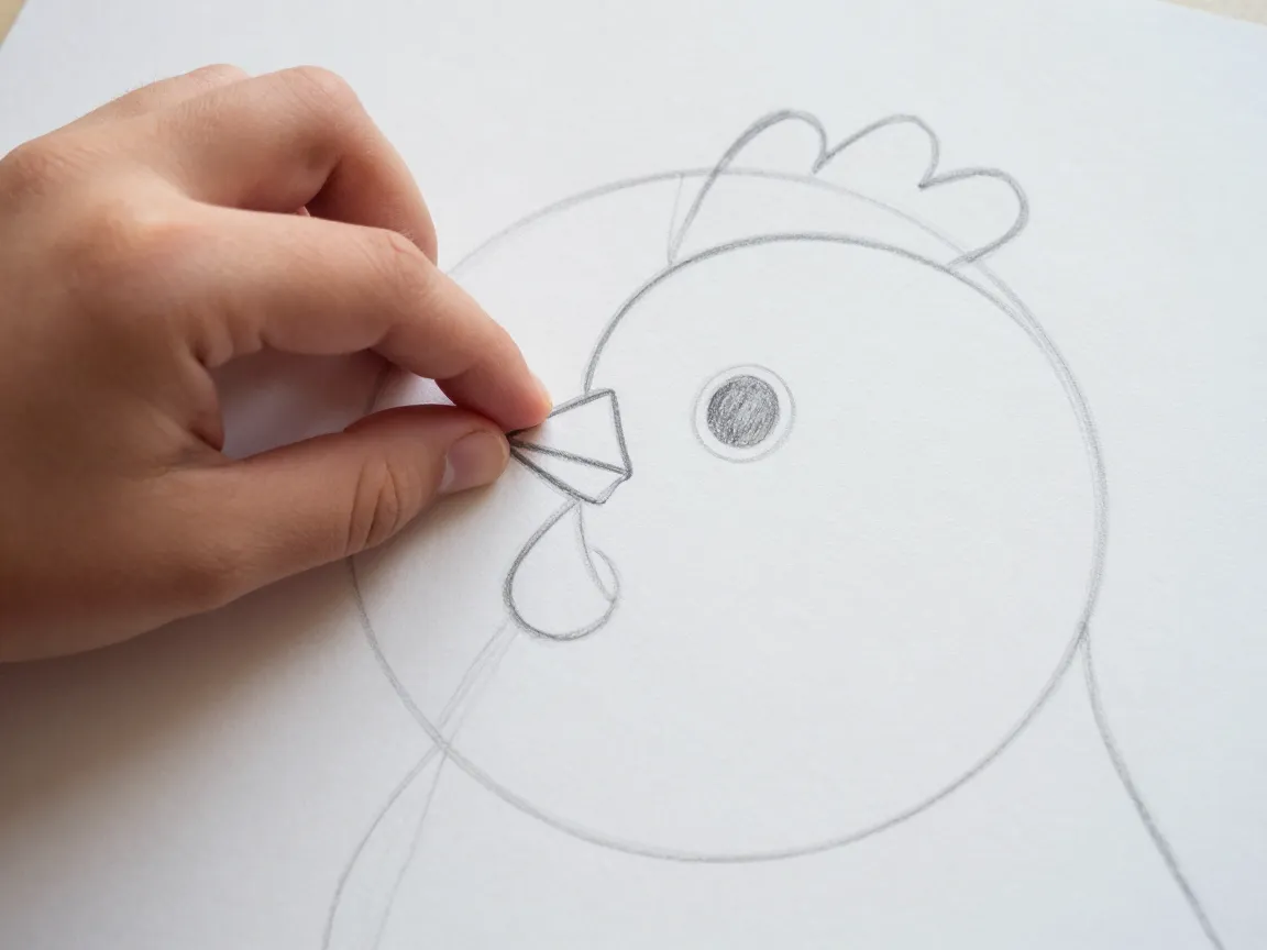 3 draw the beak and eye