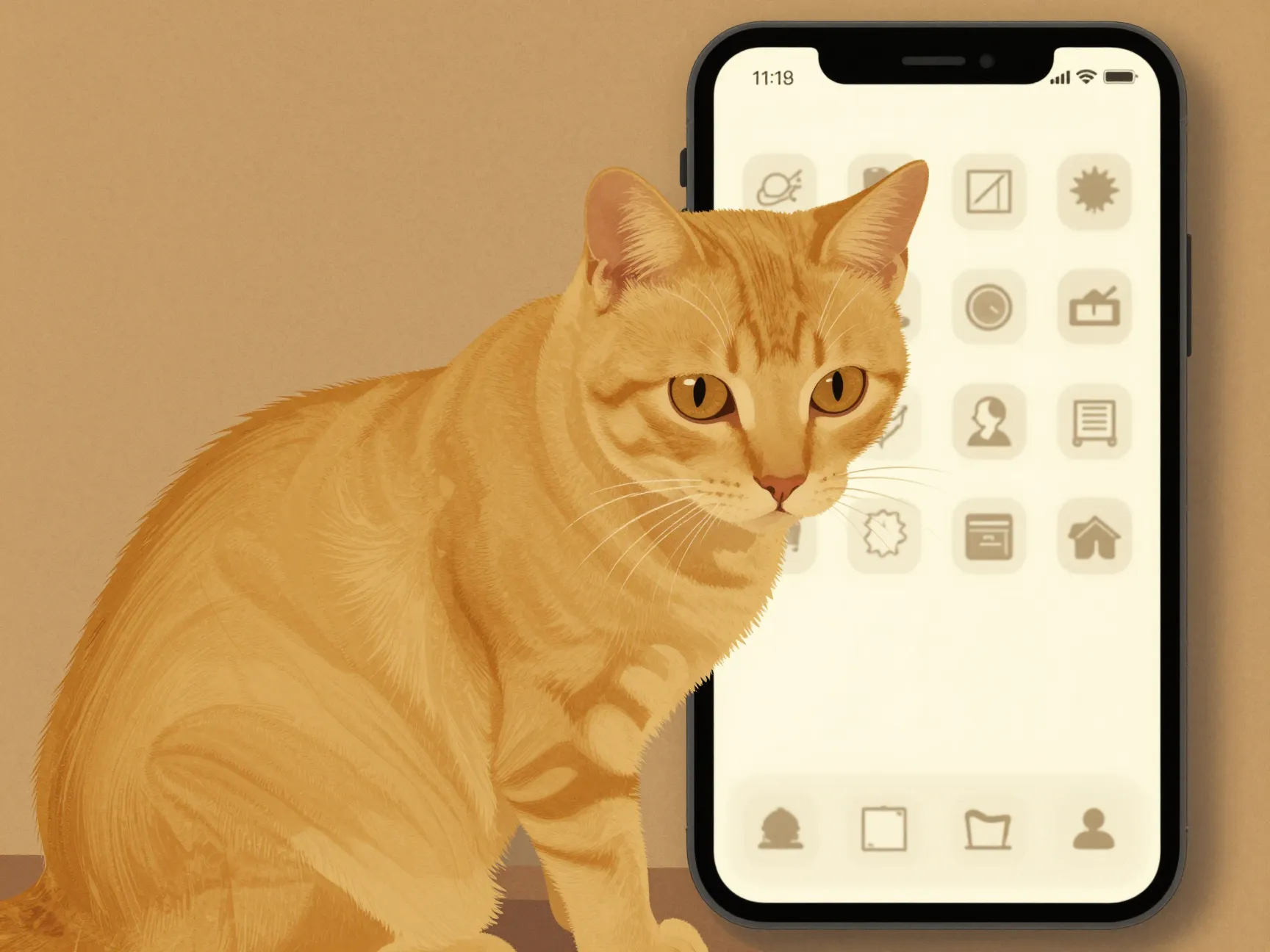 5 mustard yellow retro cat aesthetic