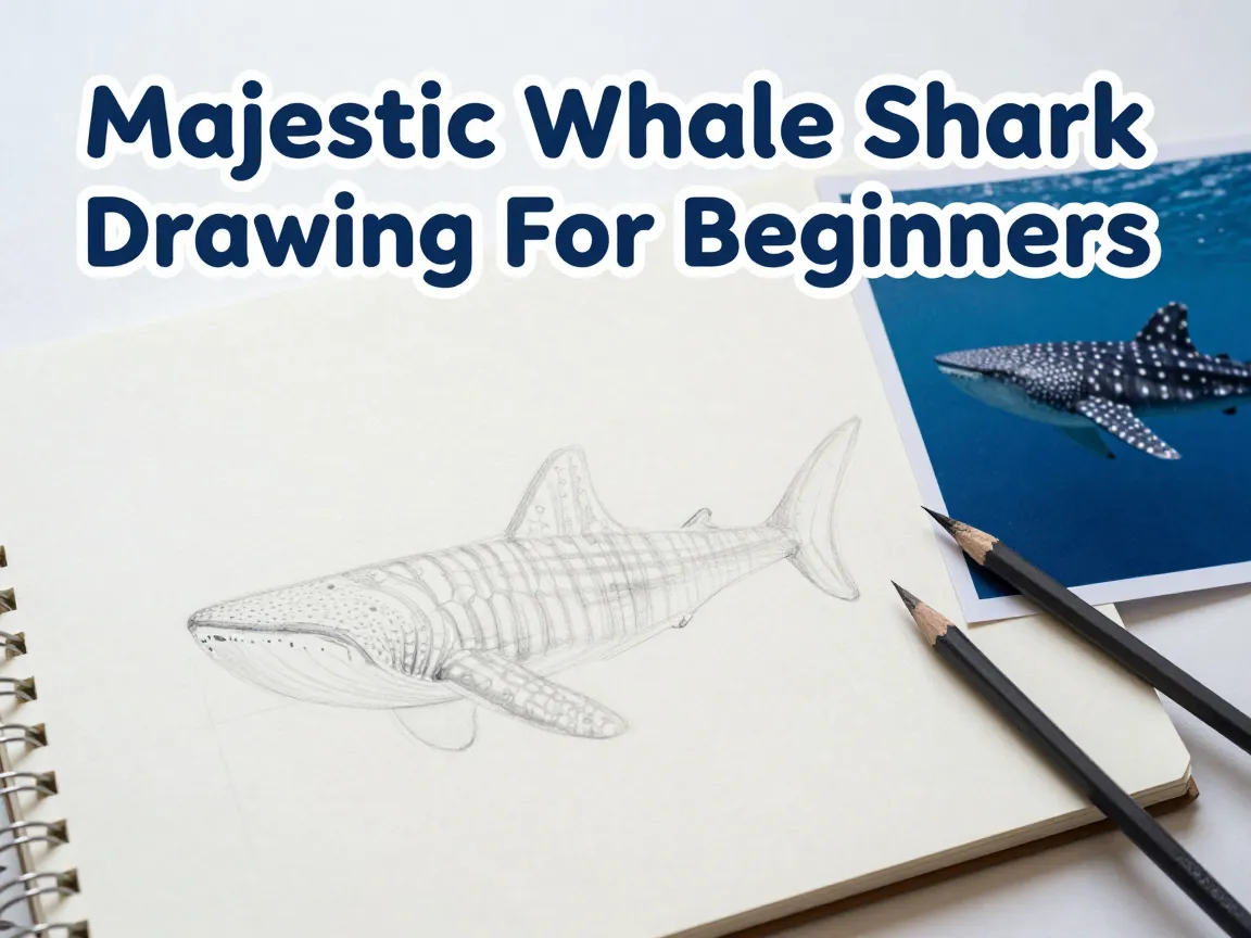 Majestic whale shark drawing for beginners