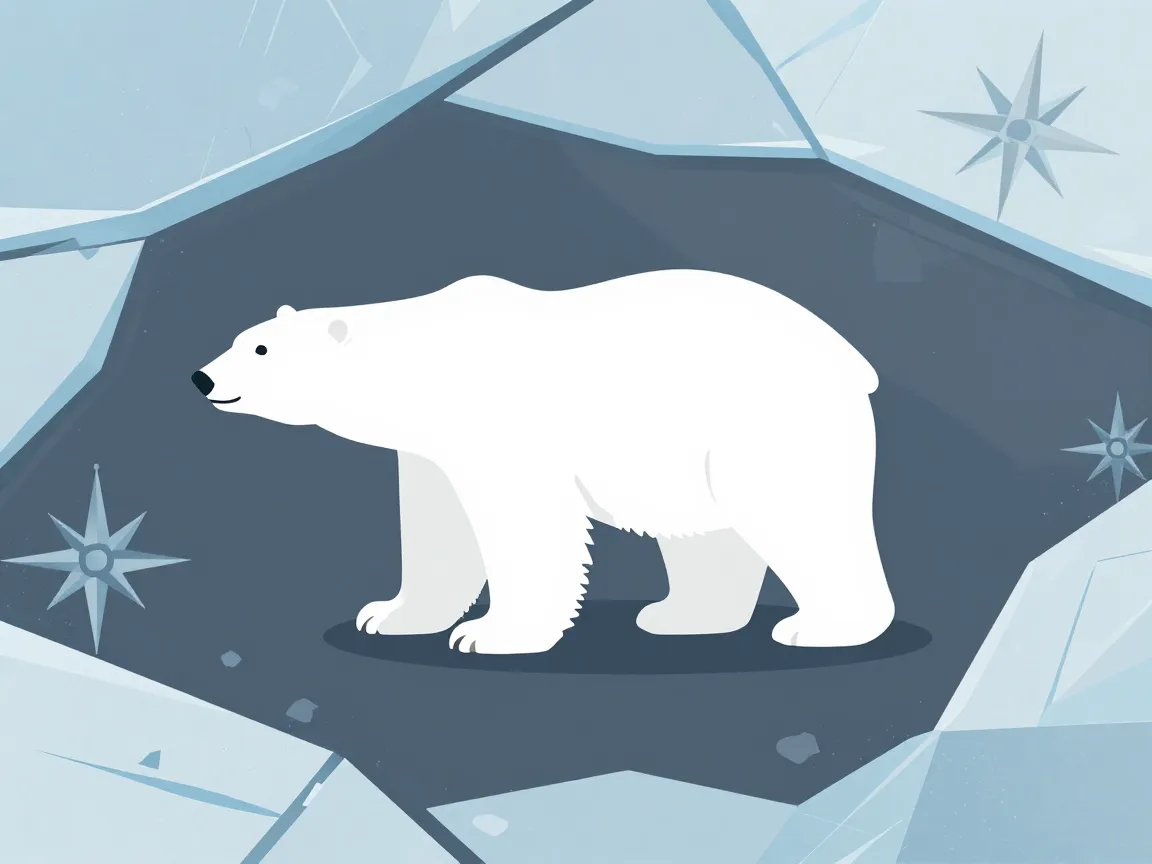 Branded arctic landscape illustration inspired by corporate conservation partnerships