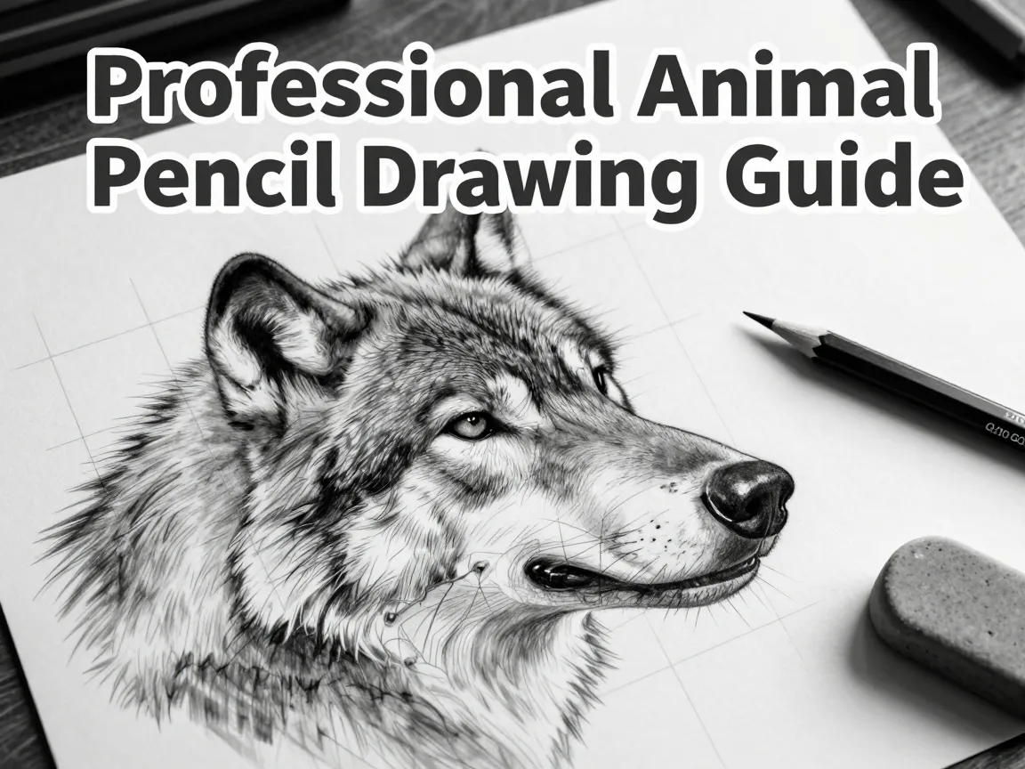 Professional animal pencil drawing guide