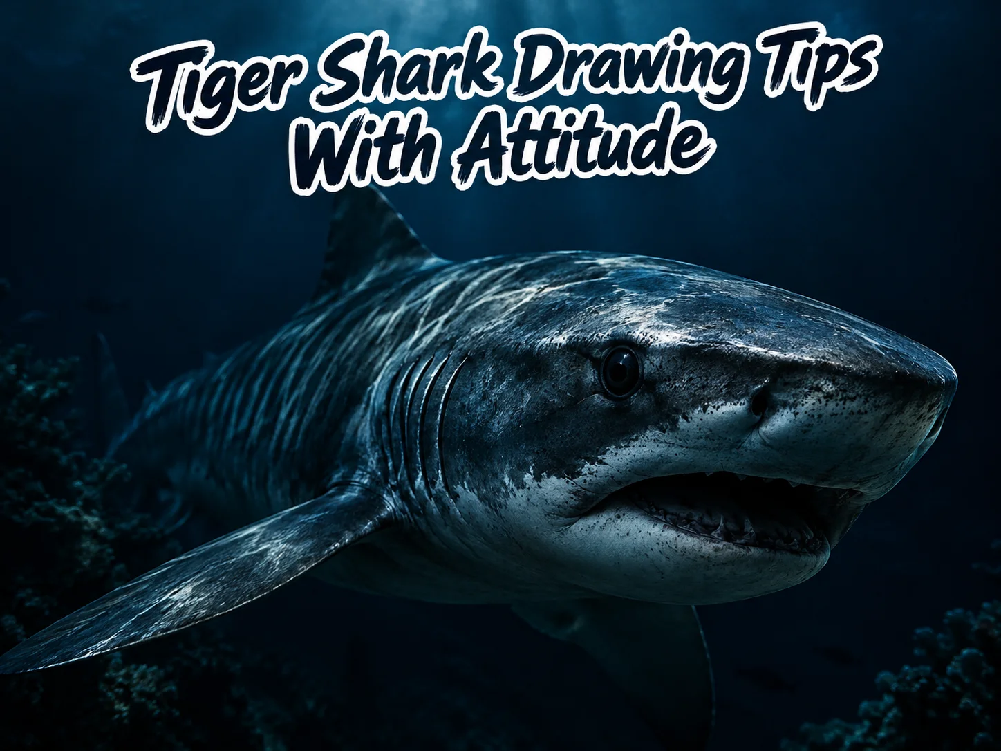 Tiger shark drawing tips with attitude
