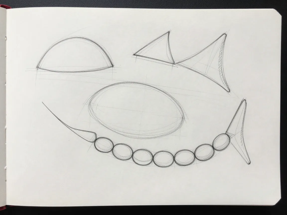 Block in tiger shark anatomy before any detail