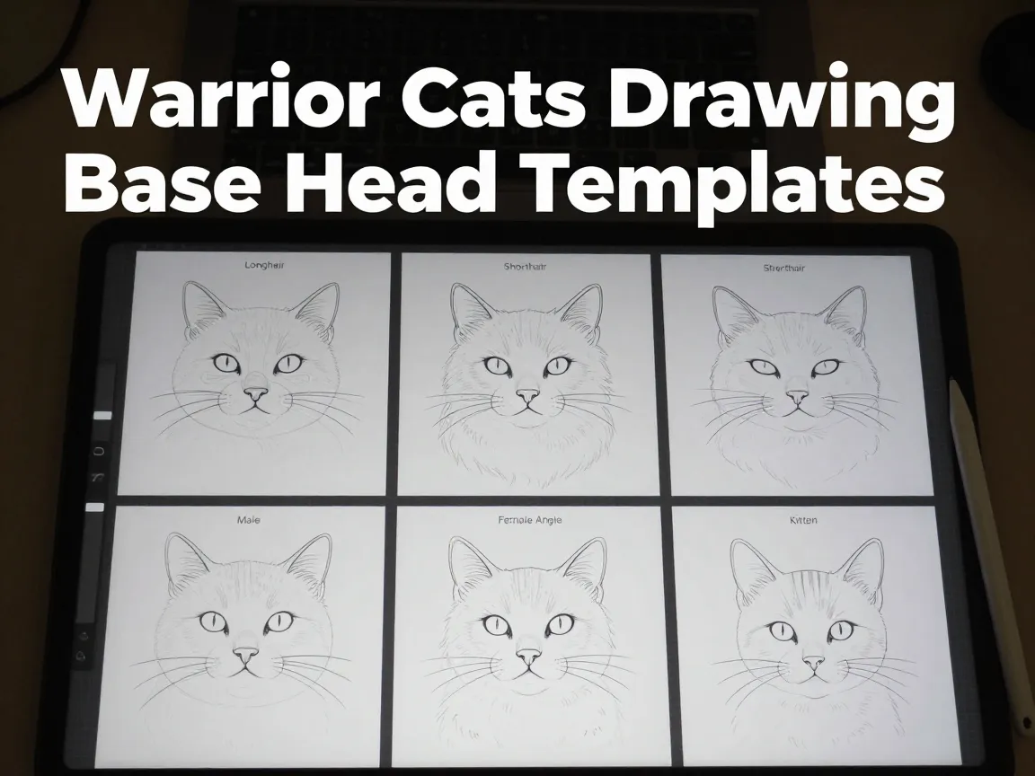 Warrior cats drawing base head templates