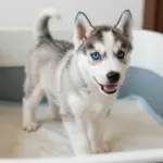 6 Key Stages in the Development of a Puppy of Husky