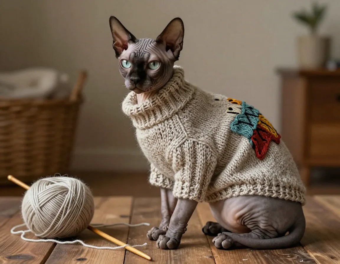 Read more about the article 8 Cozy & Cute Sphynx Cats in Sweaters That Will Melt Your Heart