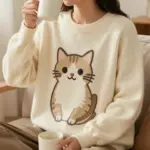 8 Adorably Cozy Sweaters With Cats On Them You’ll Want to Snuggle