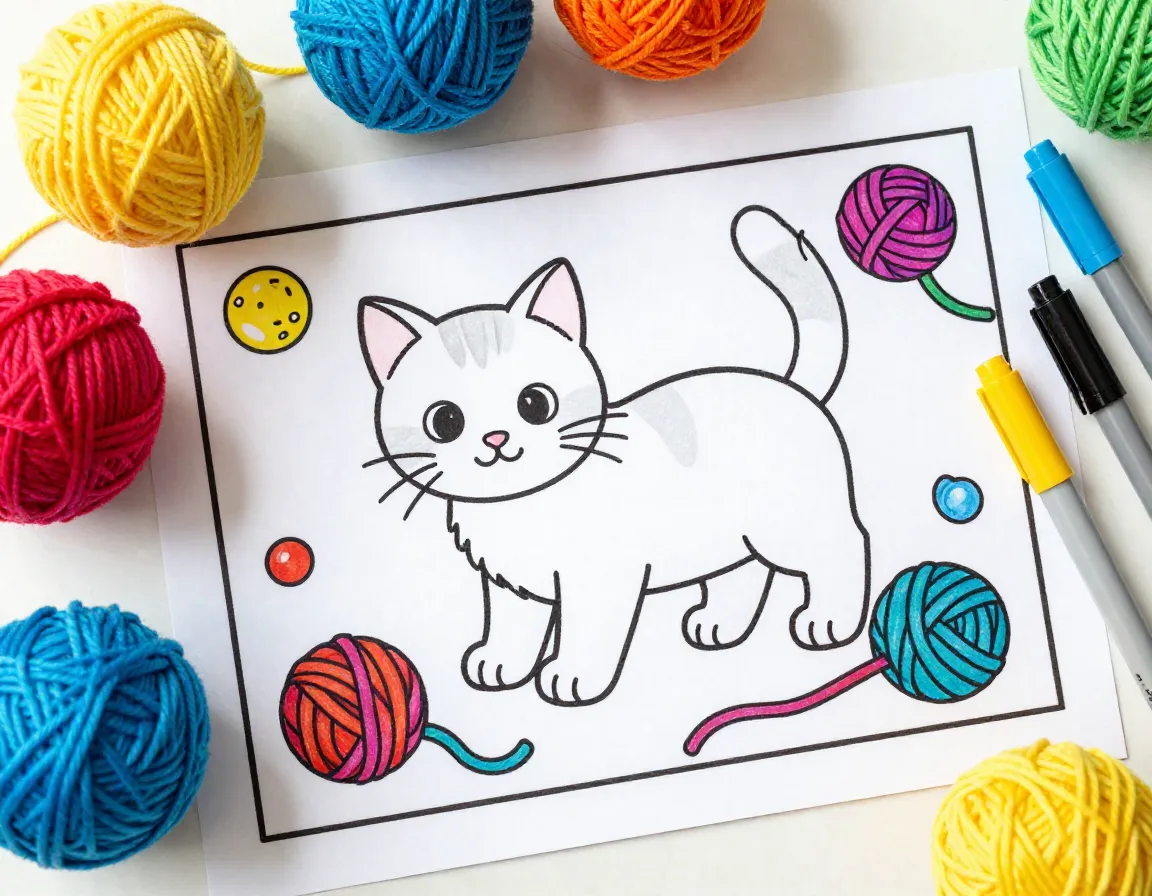 Read more about the article 6 Free Printable Cat Pictures to Color for Relaxation