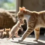 8 Tender Moments: A Mother Cat with Newborn Kittens Bonding