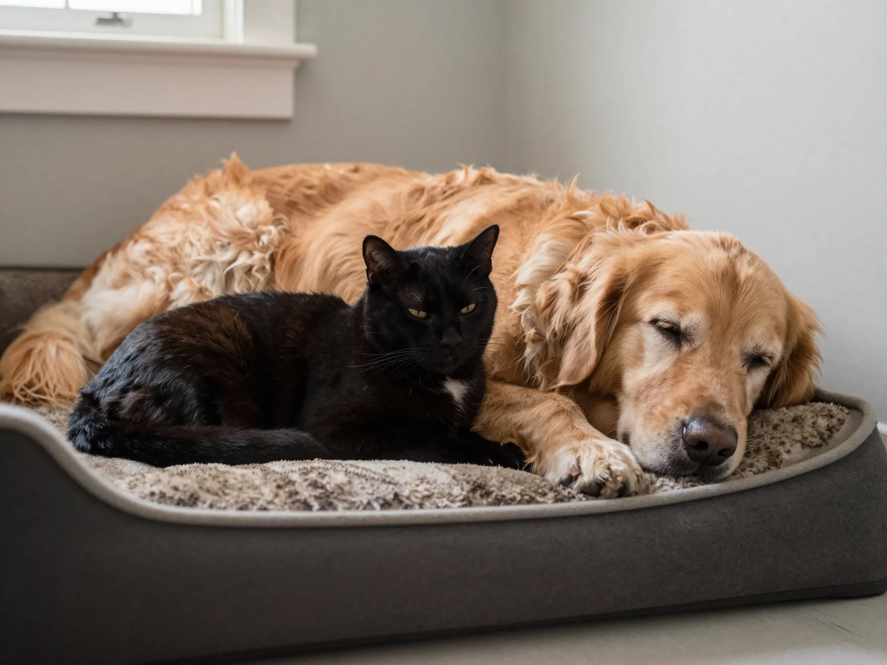 Read more about the article Heartwarming Stories Of A Black Cat And Golden Retriever Friendship