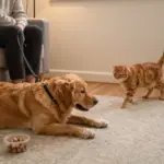 Tips For Introducing A Golden Retriever And An Orange Cat